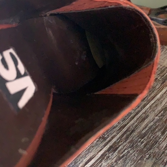 VS Chestnut Leather Block Heel Mules - Picture 10 of 16